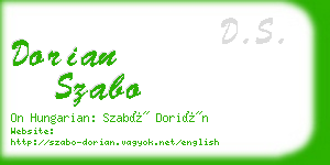 dorian szabo business card